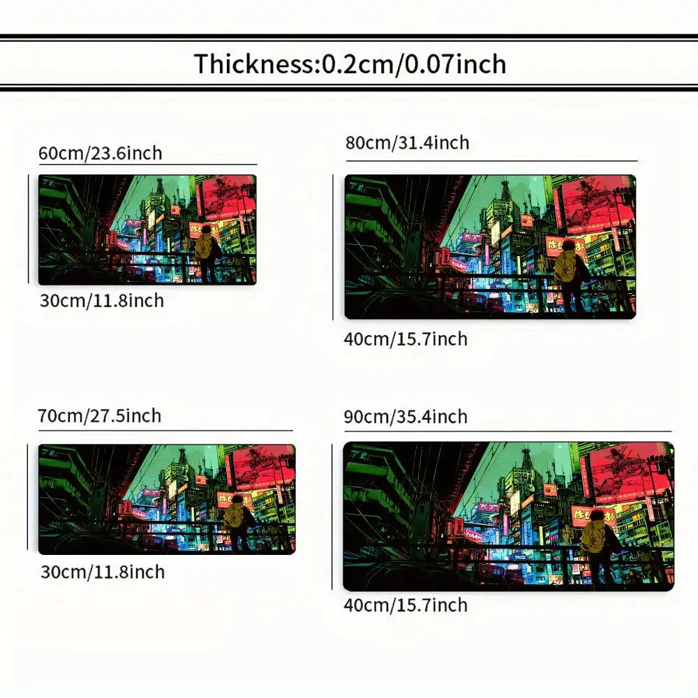 Neon City Stream Desk Mat — Level Up Your Setup