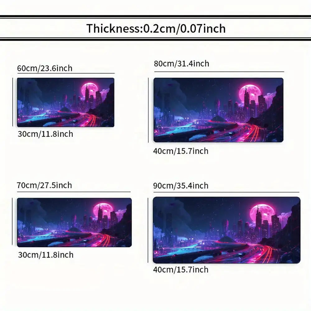 Neon City Stream Desk Mat — Level Up Your Setup