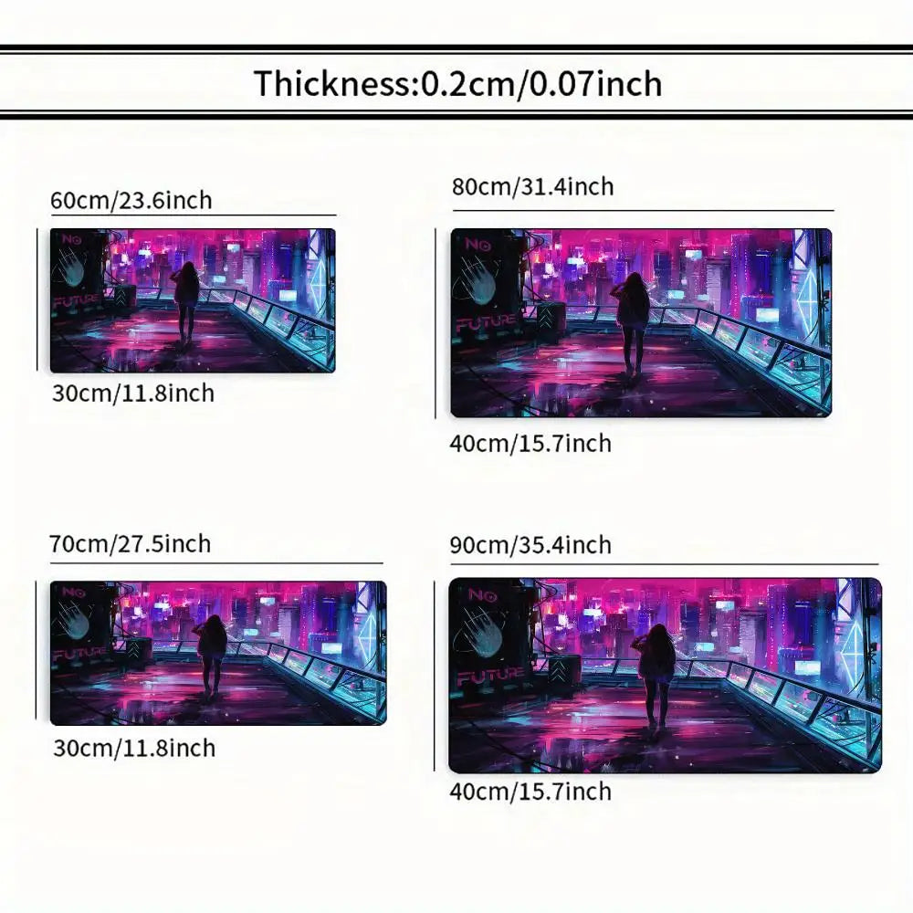 Neon City Stream Desk Mat — Level Up Your Setup