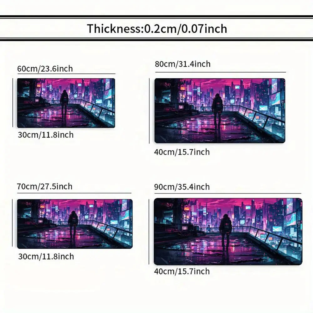 Neon City Stream Desk Mat — Level Up Your Setup