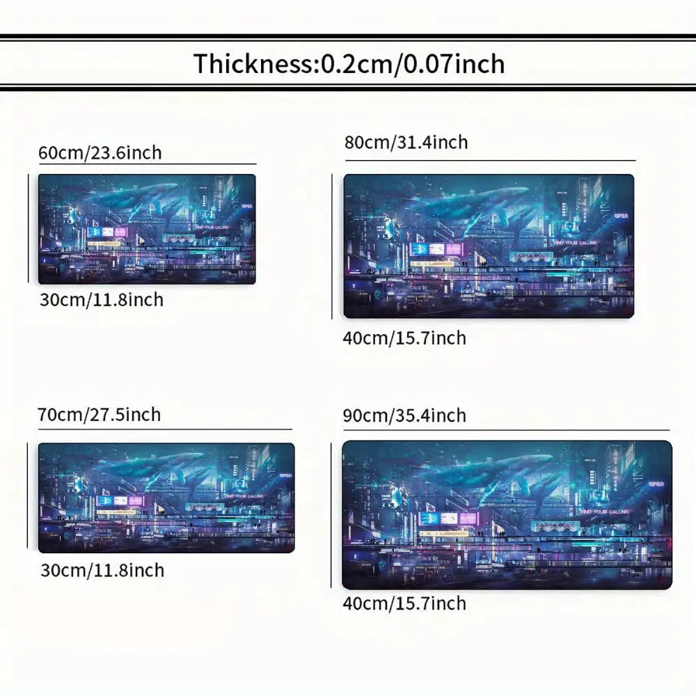 Neon City Stream Desk Mat — Level Up Your Setup